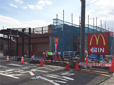 マクドナルド水道橋バイパス店改装工事